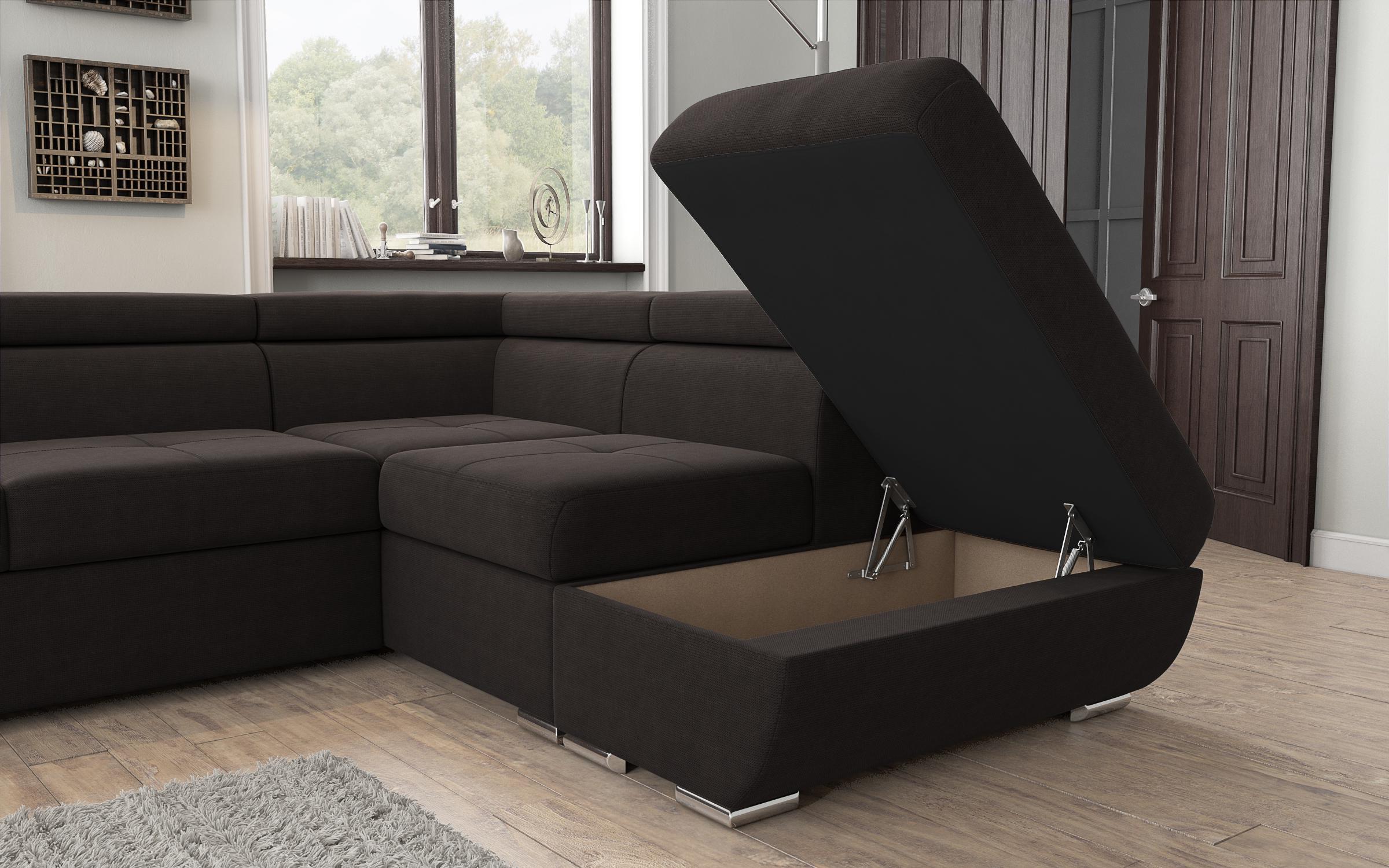 Γωνιακός καναπές – κρεβάτι  Dilan, ανθρακί  5